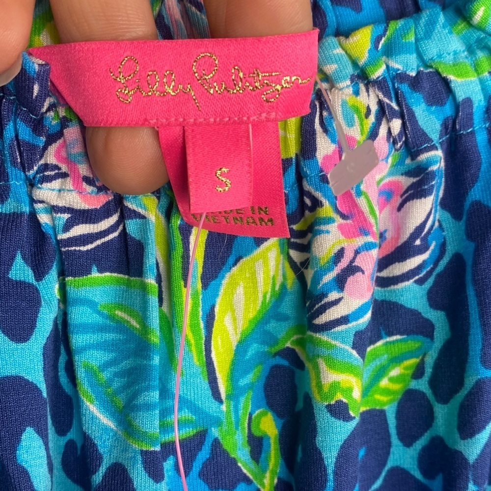 Lilly Pulitzer Camille Formentera Turquoise off the shoulder dress size S - Picture 6 of 7